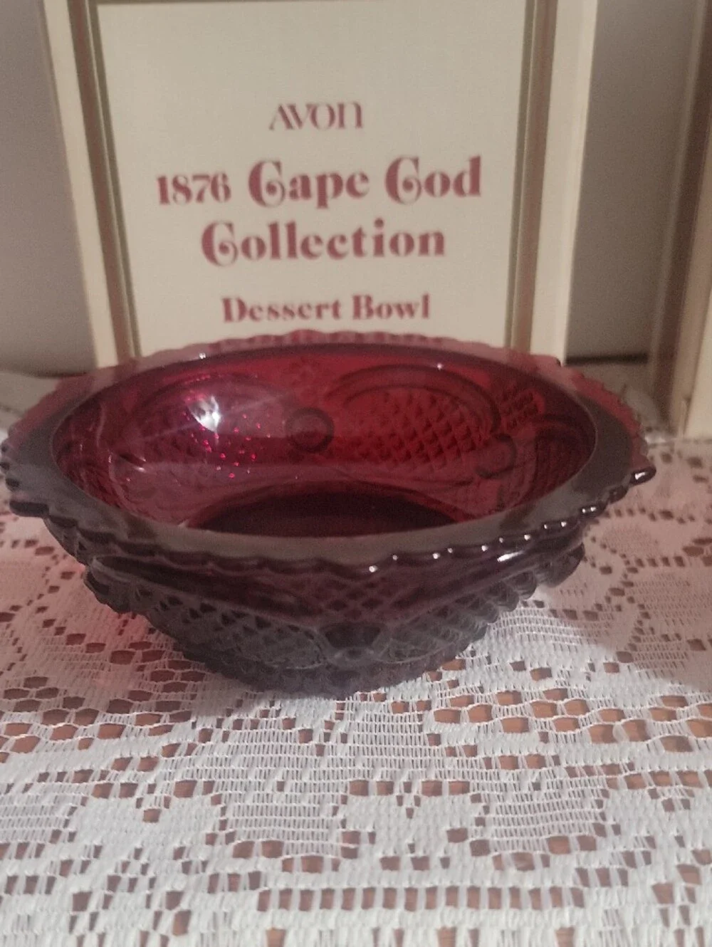 Avon Cape Cod Collection Dessert Bowls - Deep Ruby (Pair)